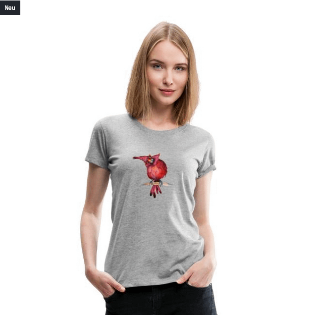 Rotkardinal Vogel Frauen Premium T-Shirt
