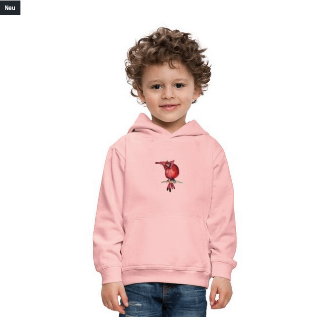 Rotkardinal Vogel Kinder Premium Hoodie